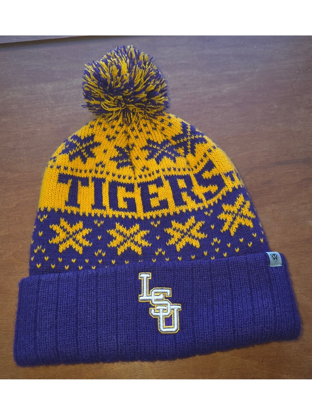 LSU Tigers knit beanie with pom pom